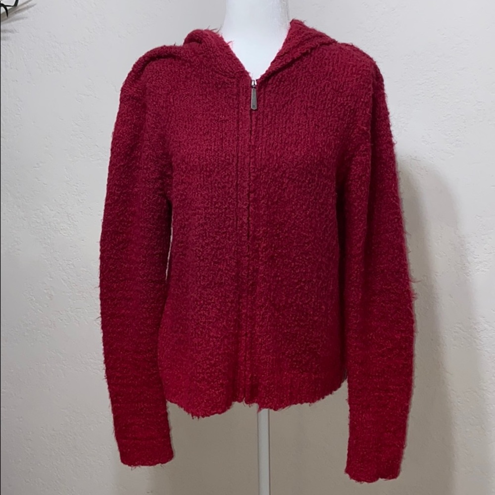 Columbia zipper sweater with hood.